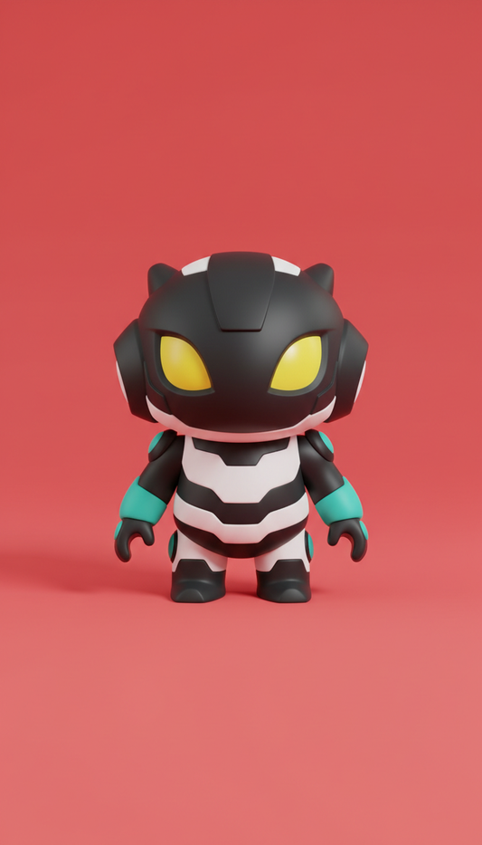 Graphite black limited-edition vinyl toy
