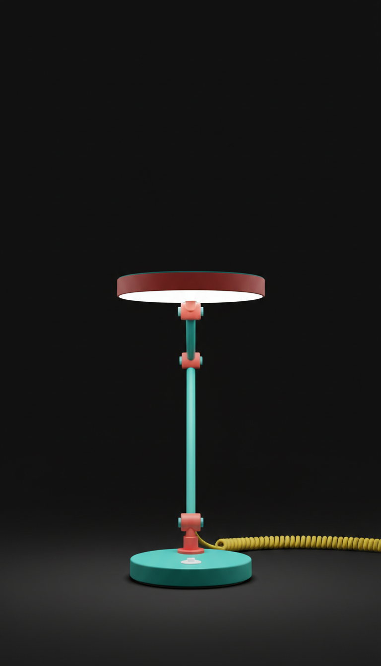 Electric teal artist collab desk lamp